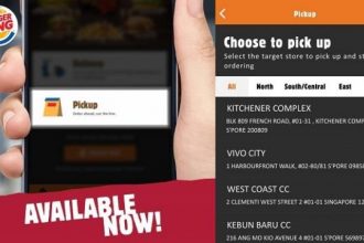 A screenshot of the Burger King app in Singapore