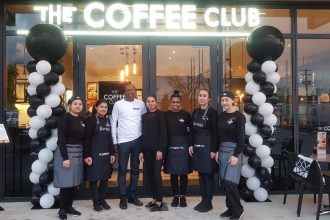 The owners and staff of the new Coffee Club Cambridge