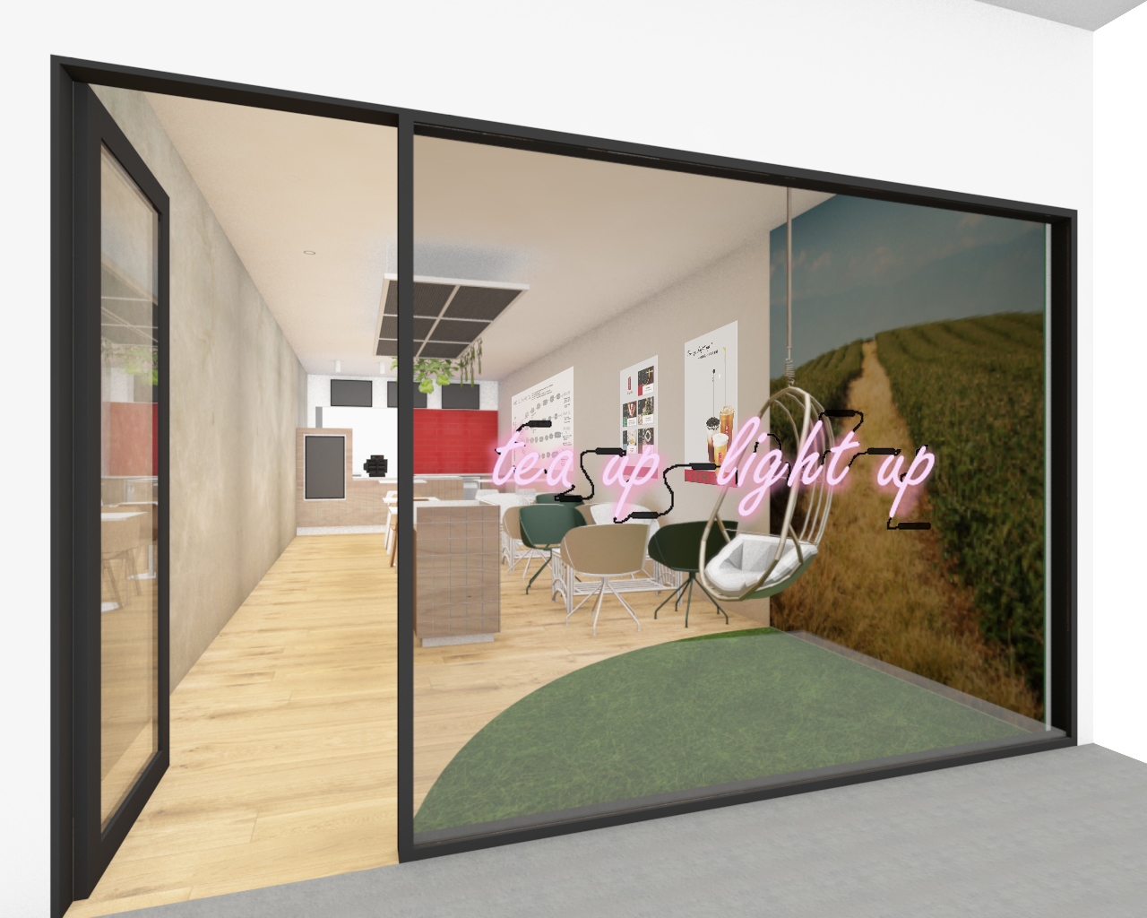 A 3D rendering of the new Gong Cha store in Takapuna