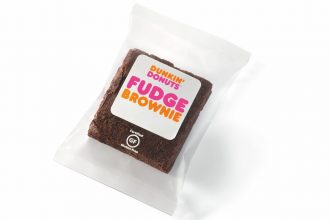 A Dunkin' Donuts chocolate fudge brownie