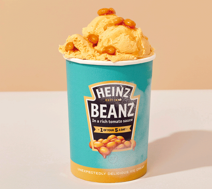 Heinz Baked Beans is a rich, sweet flavoured ice cream brimming with protein. One of your 5 a day!