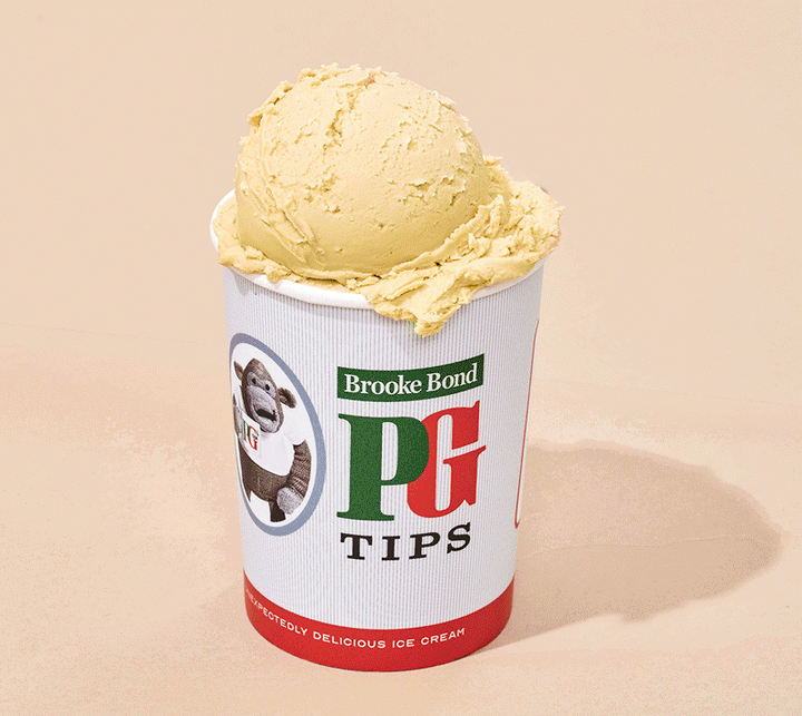 PG Tips is an ice cream infused with a great tasting black tea blend. An elegant frozen afternoon pick me up.