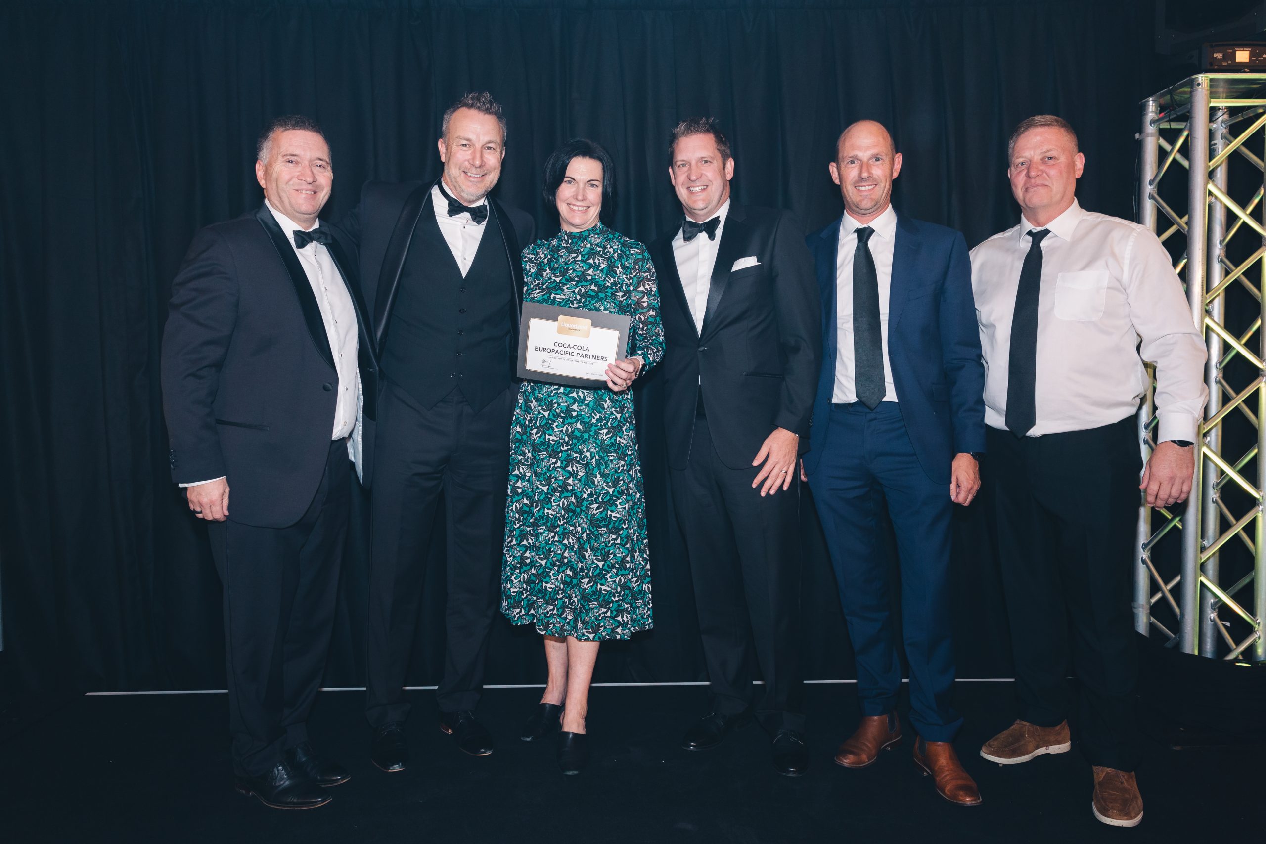 The CCEP Team with their best largest supplier award at the liquorland award night